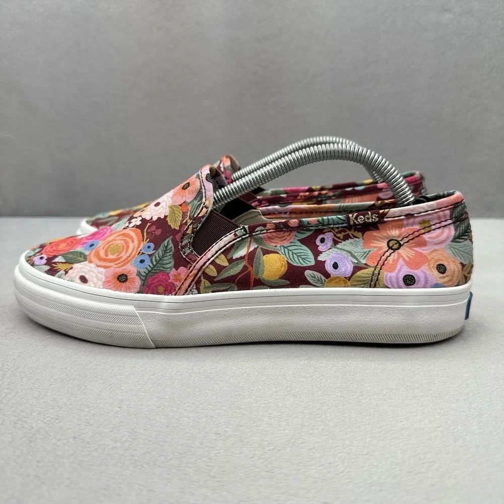 Keds x Rifle Paper Co Double Decker Womens Size 7 (W) Shoes Burgundy Floral